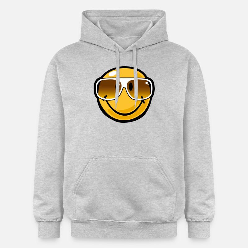 Smiley cool - Sweat à capuche Softstyle® Gildan Unisexe - gris clair chiné