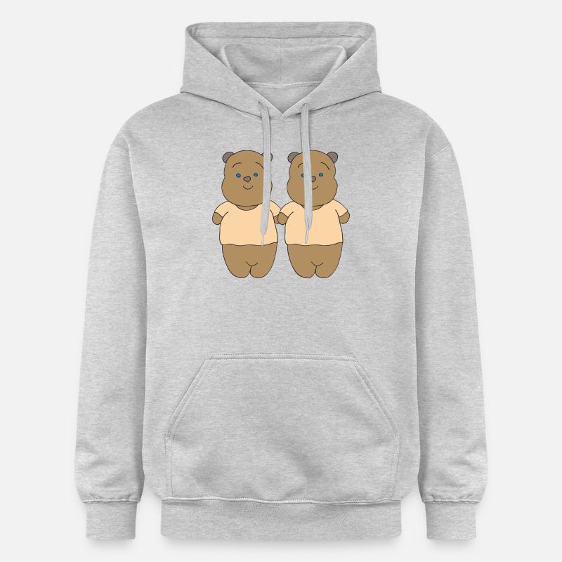 Ours en pack de deux - Sweat à capuche Softstyle® Gildan Unisexe - gris clair chiné