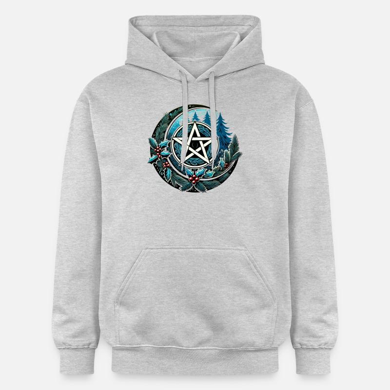 Yule Pentacle - Sweat à capuche Softstyle® Gildan Unisexe - gris clair chiné