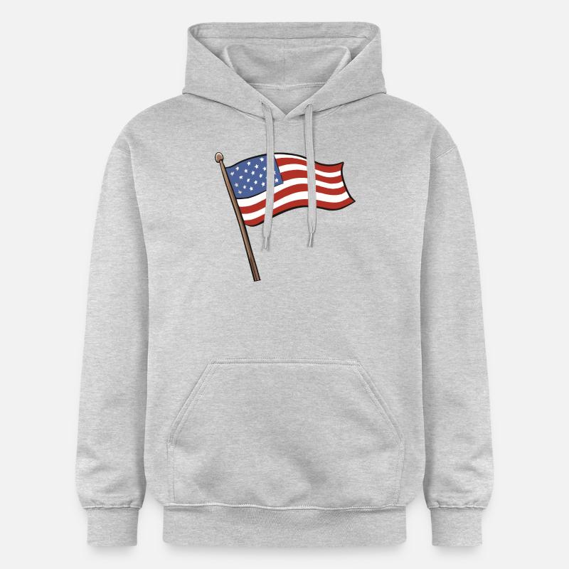 Drapeau des États-Unis - Sweat à capuche Softstyle® Gildan Unisexe - gris clair chiné