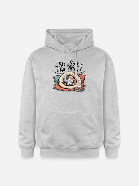 Stay Soft, Nap Often – Kuschelkatze - Gildan Unisex Softstyle® Midweight Hoodie - Hellgrau meliert