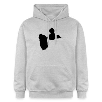Guadeloupe - Sweat à capuche Softstyle® Gildan Unisexe - gris clair chiné - Devant - Liana (172cm) & Jaron (178cm)