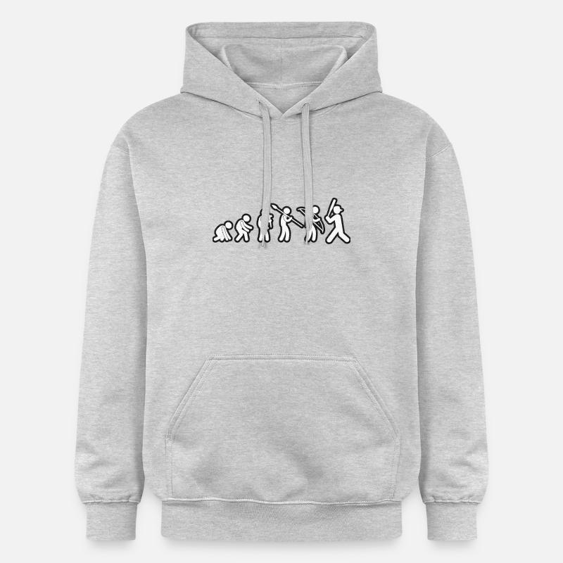 Evolution Baseball Grunge Blanc - Sweat à capuche Softstyle® Gildan Unisexe - gris clair chiné