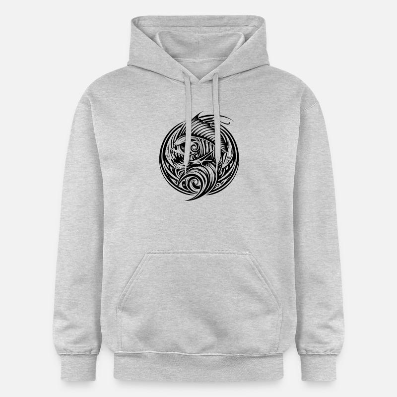 tribal tatouage de poisson - Sweat à capuche Softstyle® Gildan Unisexe - gris clair chiné