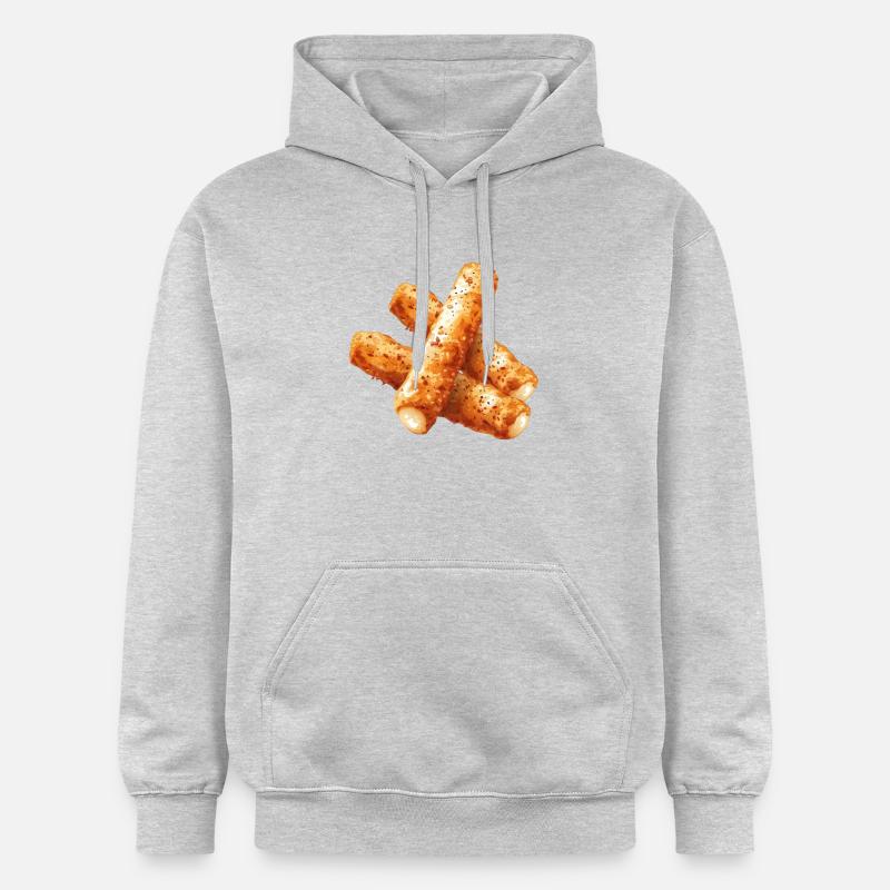 Délicieux bâtonnets de mozzarella Graphique - Sweat à capuche Softstyle® Gildan Unisexe - gris clair chiné
