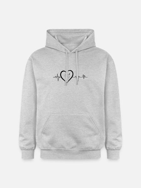 Weibliches Herzschlag-Gesicht - Gildan Unisex Softstyle® Midweight Hoodie - Hellgrau meliert