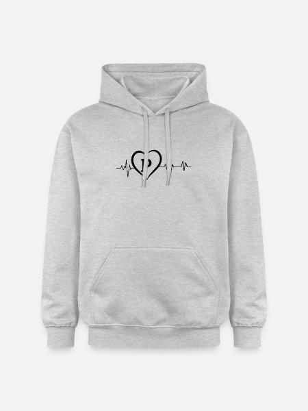 Heartbeat Letter P - Gildan Unisex Softstyle® Midweight Hoodie - light heather grey