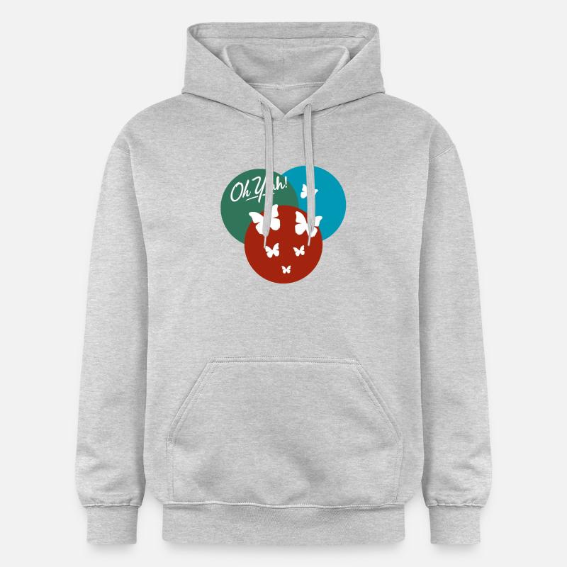 Oh yeah papillon - Sweat à capuche Softstyle® Gildan Unisexe - gris clair chiné