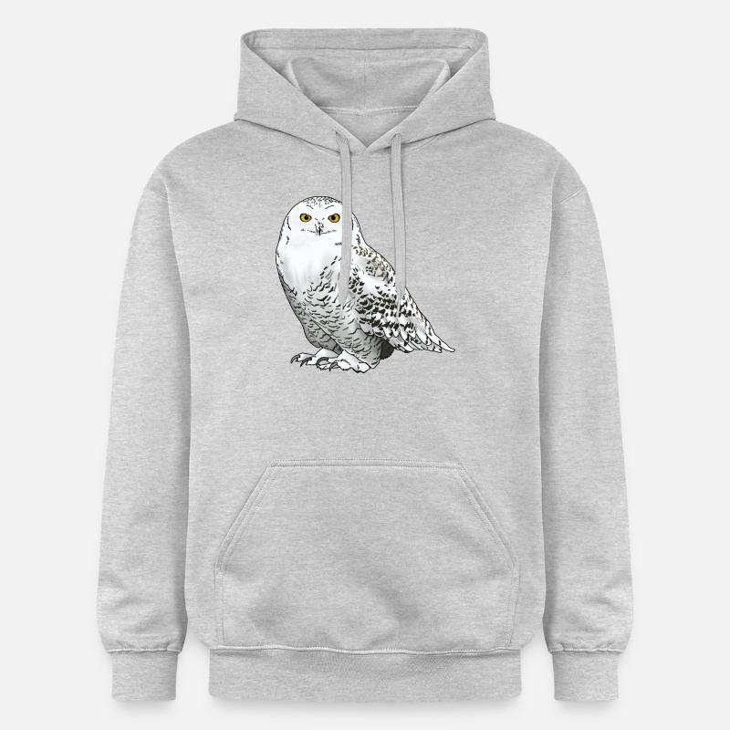 Harfang des neiges blanc - Sweat à capuche Softstyle® Gildan Unisexe - gris clair chiné
