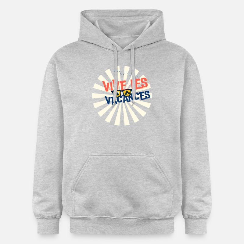 VIVE LES VACANCES. VACANCES.BONNES VACANCES. - Sweat à capuche Softstyle® Gildan Unisexe - gris clair chiné