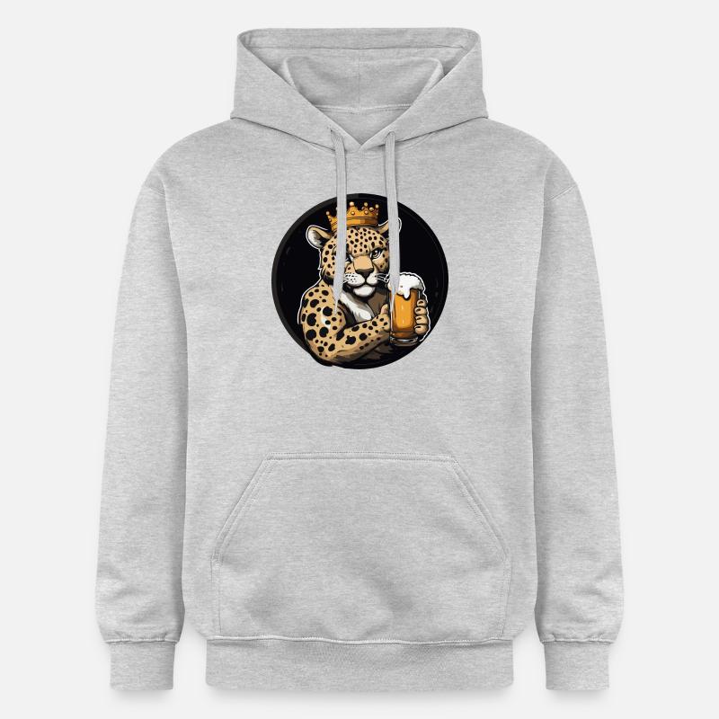 Bande dessinée de bière léopard - Sweat à capuche Softstyle® Gildan Unisexe - gris clair chiné
