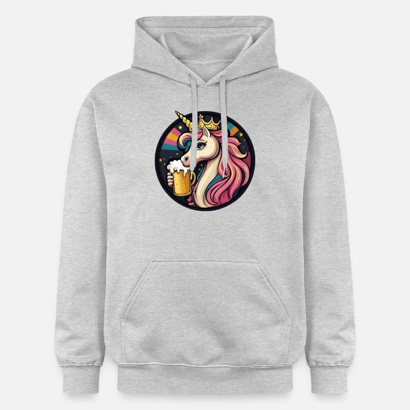 Einhorn Bier Comic - Gildan Unisex Softstyle® Midweight Hoodie - Hellgrau meliert