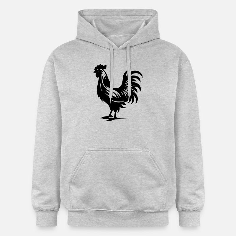 Mignon Pedigree Coq Grand Plumage - Sweat à capuche Softstyle® Gildan Unisexe - gris clair chiné
