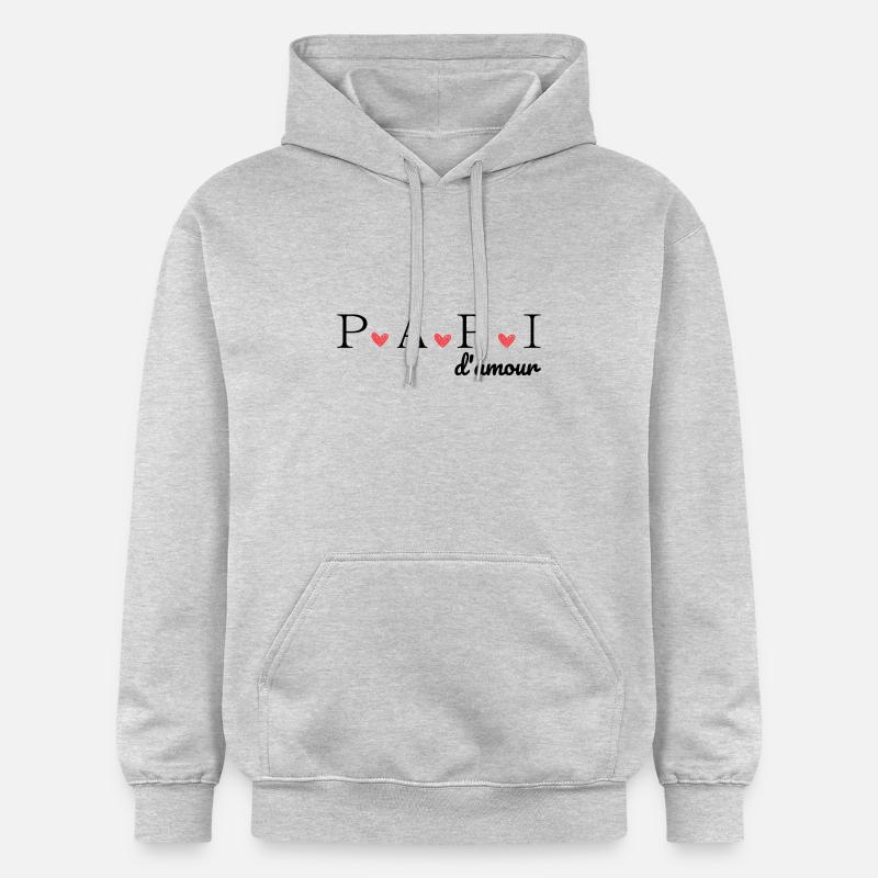 Papi d'amour - Sweat à capuche Softstyle® Gildan Unisexe - gris clair chiné