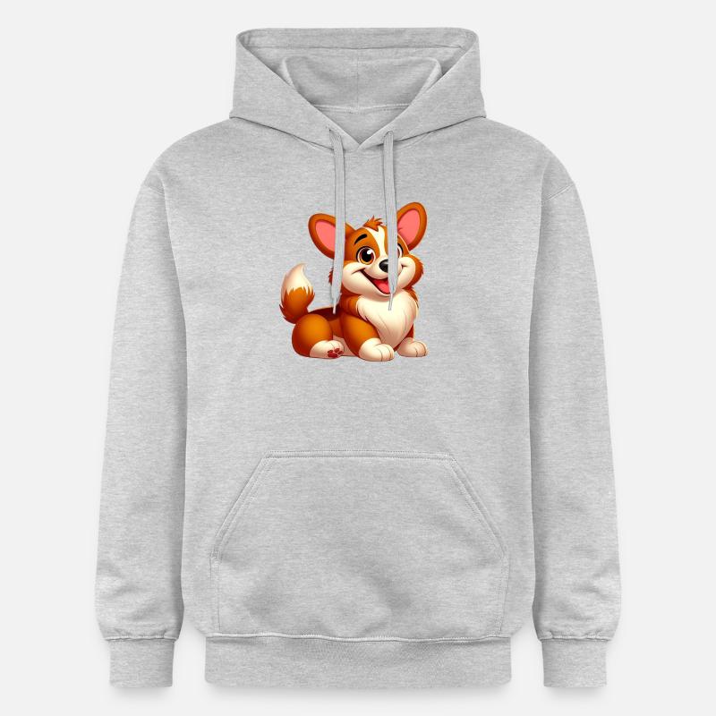 corgi - Sweat à capuche Softstyle® Gildan Unisexe - gris clair chiné