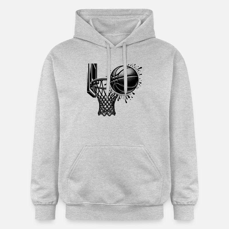 Panier de basket avec basket-ball - Sweat à capuche Softstyle® Gildan Unisexe - gris clair chiné