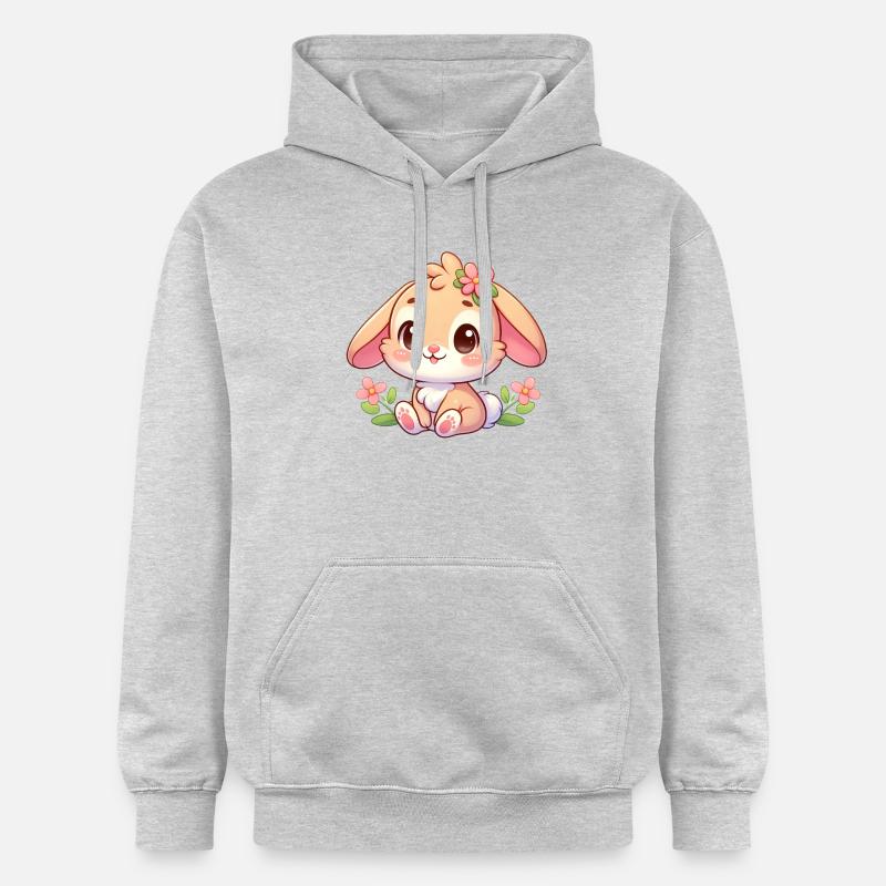 lapin 7 - Sweat à capuche Softstyle® Gildan Unisexe - gris clair chiné