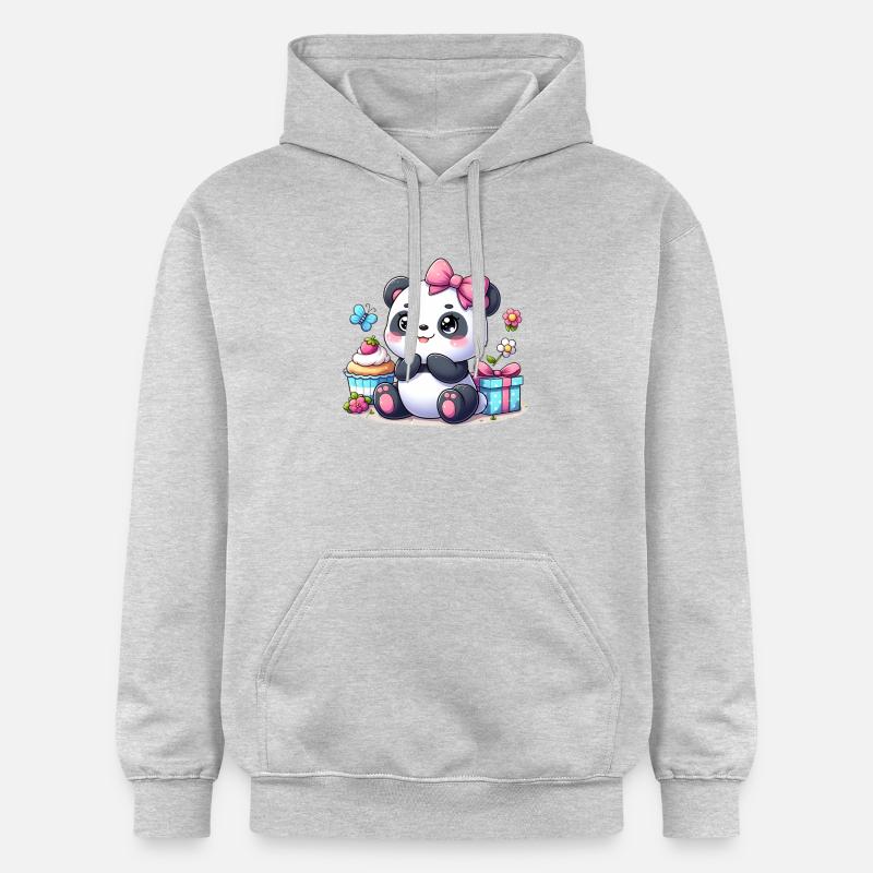 panda 7 - Sweat à capuche Softstyle® Gildan Unisexe - gris clair chiné