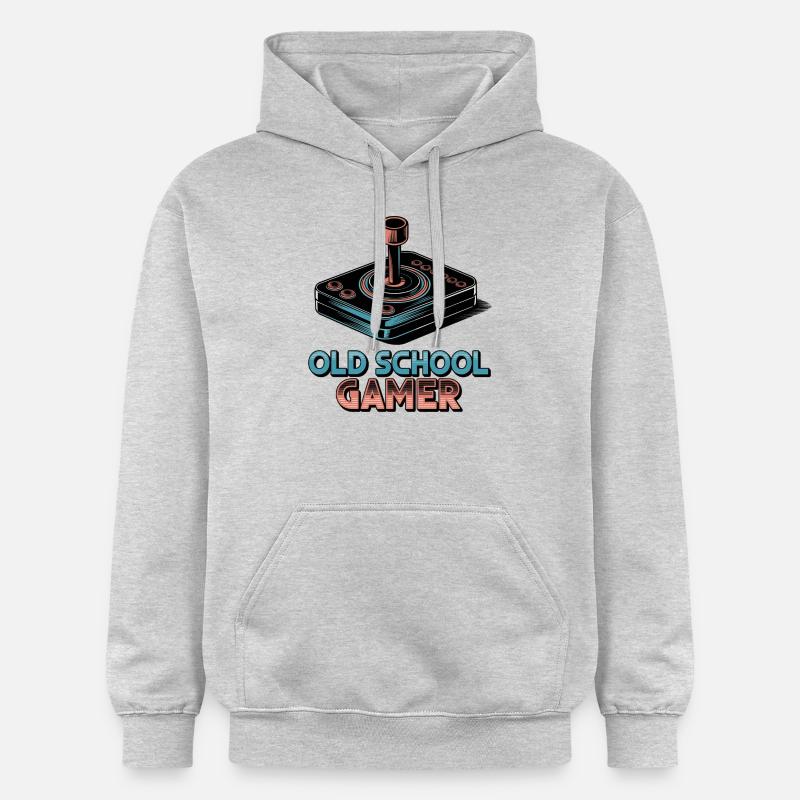 Old School Gamer – Joystick rétro - Sweat à capuche Softstyle® Gildan Unisexe - gris clair chiné