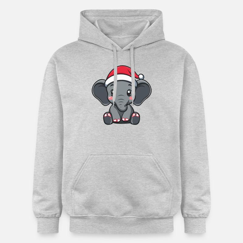 Noël des éléphants - Sweat à capuche Softstyle® Gildan Unisexe - gris clair chiné
