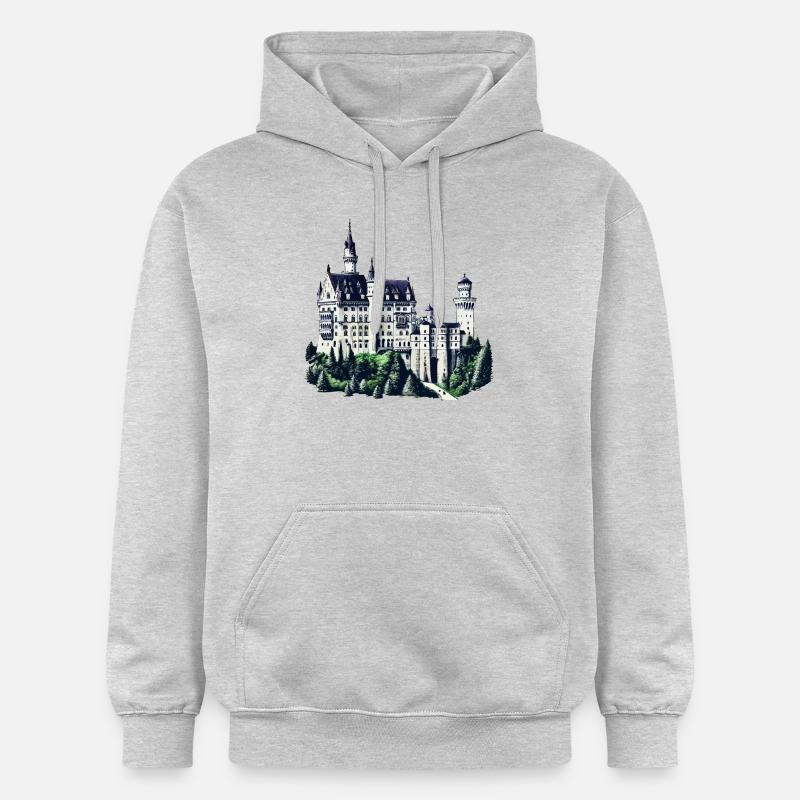 Schloss Neuschwanstein - Sweat à capuche Softstyle® Gildan Unisexe - gris clair chiné
