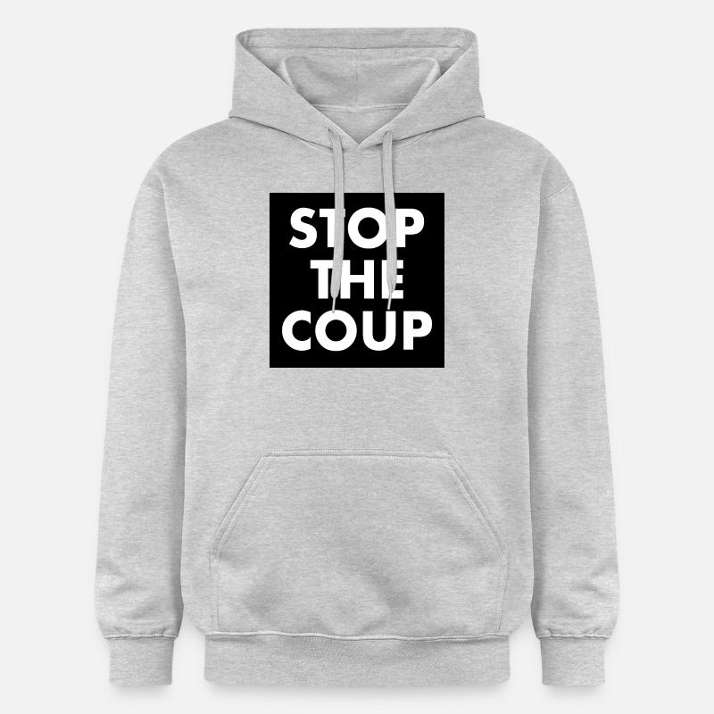 stop the coup - Sweat à capuche Softstyle® Gildan Unisexe - gris clair chiné