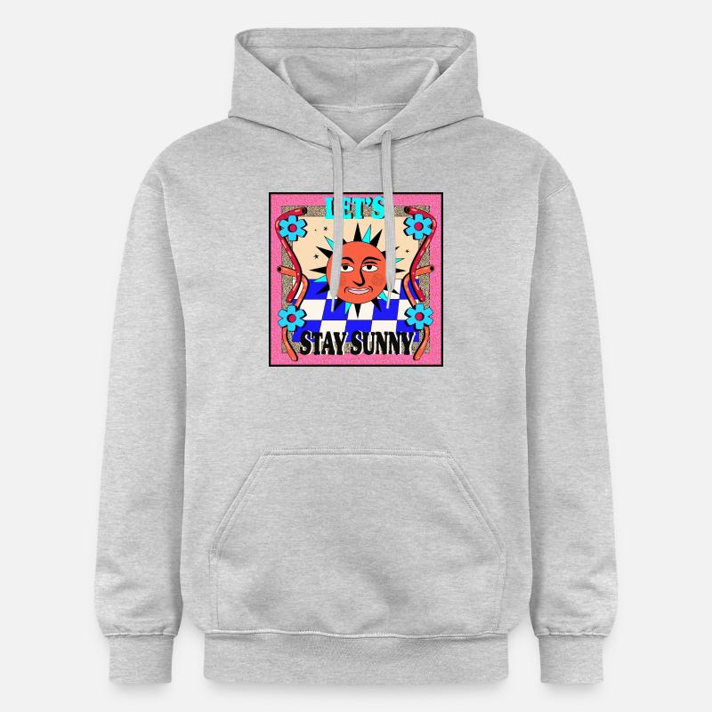Restez Sunny_ le design rétro - Sweat à capuche Softstyle® Gildan Unisexe - gris clair chiné