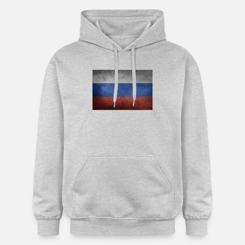 Russie Drapeau Russie Drapeau - Sweat à capuche Softstyle® Gildan Unisexe - gris clair chiné