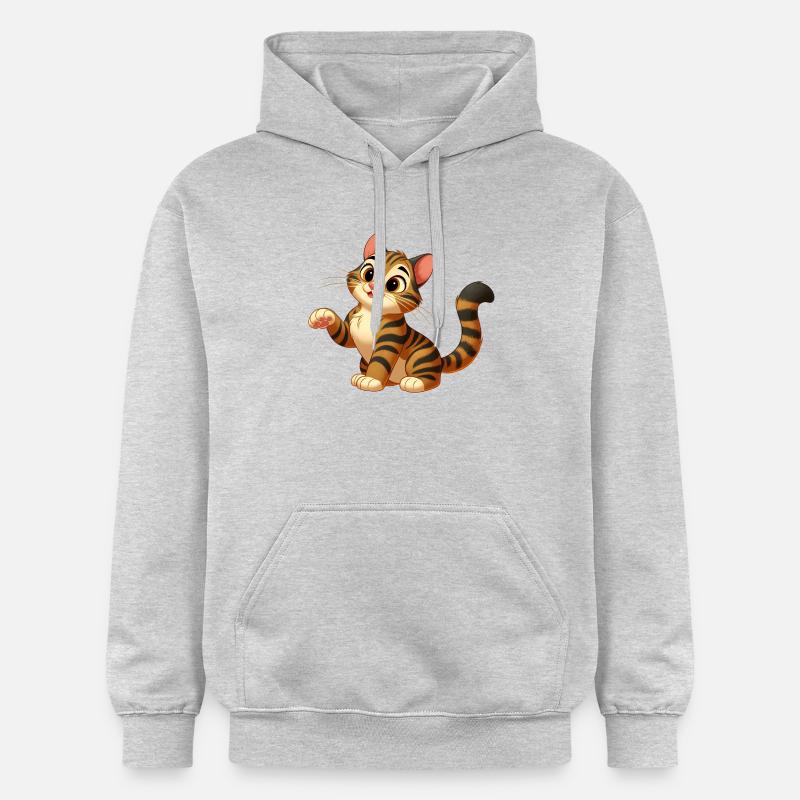 cat tiger 3 - Sweat à capuche Softstyle® Gildan Unisexe - gris clair chiné