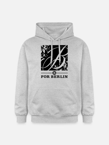 B for Berlin - Flower - Gildan Unisex Softstyle® Midweight Hoodie - Hellgrau meliert