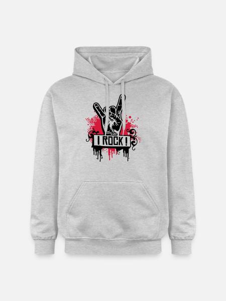 I ROCK - Gildan Unisex Softstyle® Midweight Hoodie - Hellgrau meliert