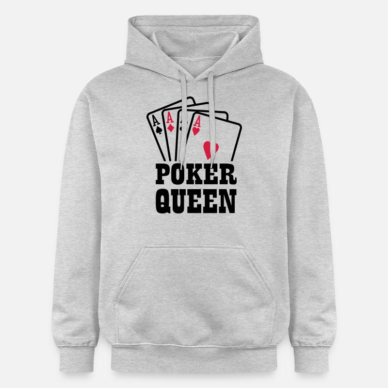Poker Queen - Sweat à capuche Softstyle® Gildan Unisexe - gris clair chiné