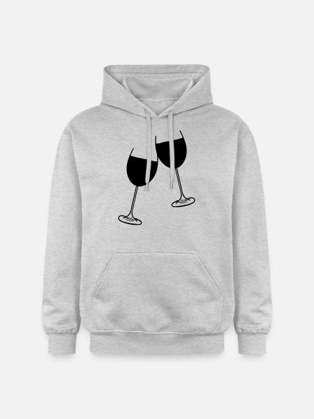 wein glas design - Gildan Unisex Softstyle® Midweight Hoodie - Hellgrau meliert