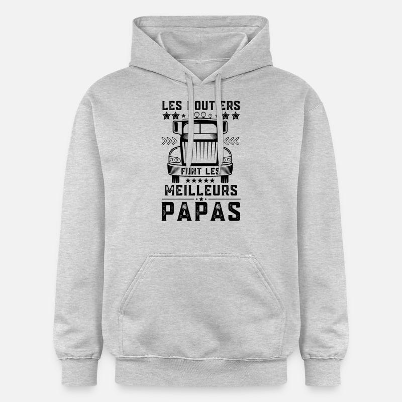 Papa routier 1 - Sweat à capuche Softstyle® Gildan Unisexe - gris clair chiné