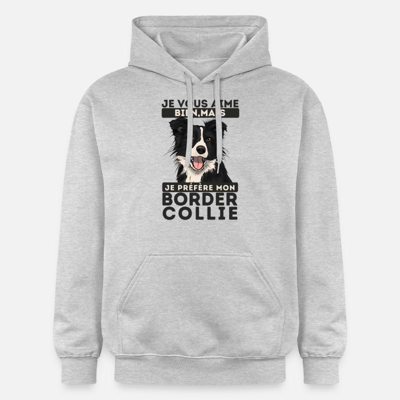 je préfère mon Border collie 1 - Sweat à capuche Softstyle® Gildan Unisexe - gris clair chiné