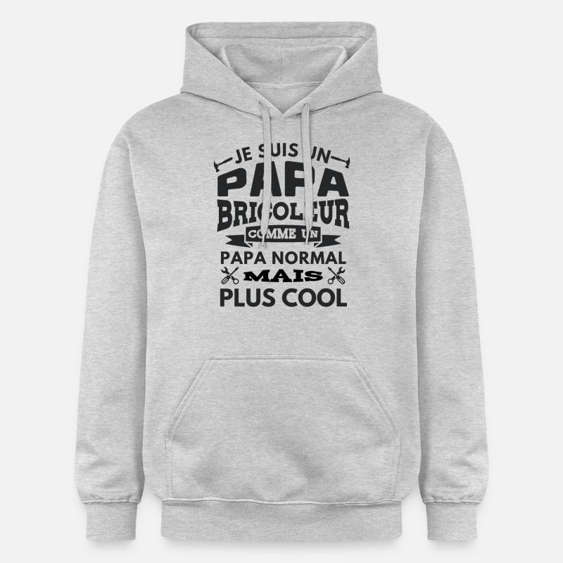 PAPA BRICOLEUR PAPA COOL 1 - Sweat à capuche Softstyle® Gildan Unisexe - gris clair chiné
