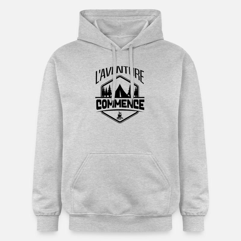 L aventure commence - Sweat à capuche Softstyle® Gildan Unisexe - gris clair chiné