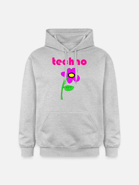 techno blume - Gildan Unisex Softstyle® Midweight Hoodie - Hellgrau meliert