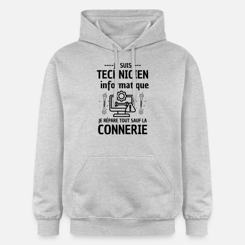 Technicien informatique - Sweat à capuche Softstyle® Gildan Unisexe - gris clair chiné