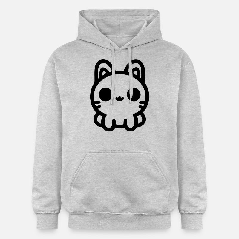 Chat mignon assis - Sweat à capuche Softstyle® Gildan Unisexe - gris clair chiné