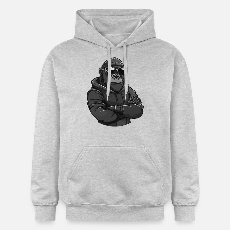 Bande dessinée Gorilla Animal - Sweat à capuche Softstyle® Gildan Unisexe - gris clair chiné
