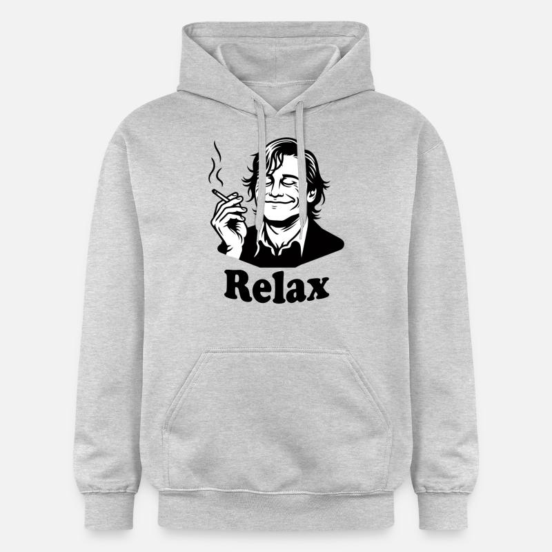 Relax - Conception Smoke and Chill - Sweat à capuche Softstyle® Gildan Unisexe - gris clair chiné
