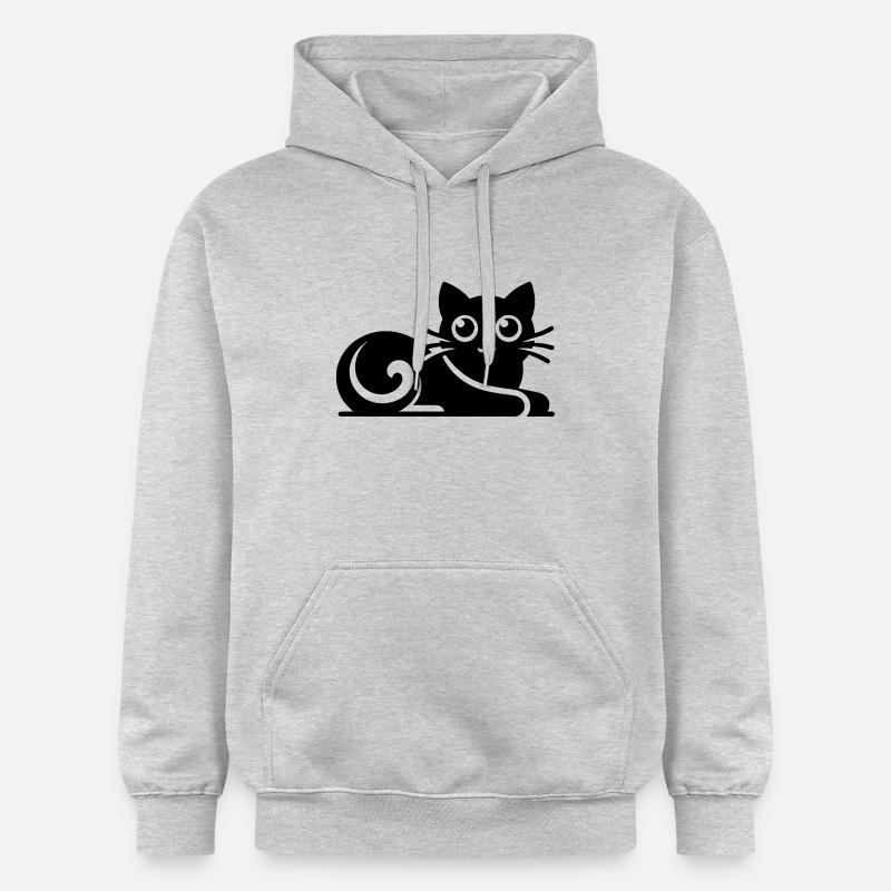 Dessin de chats abstraits mignons - Sweat à capuche Softstyle® Gildan Unisexe - gris clair chiné