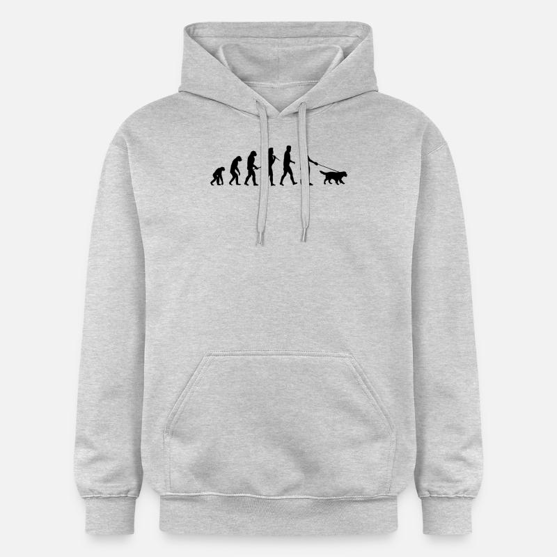 Evolution Dog Walking Gift - Sweat à capuche Softstyle® Gildan Unisexe - gris clair chiné