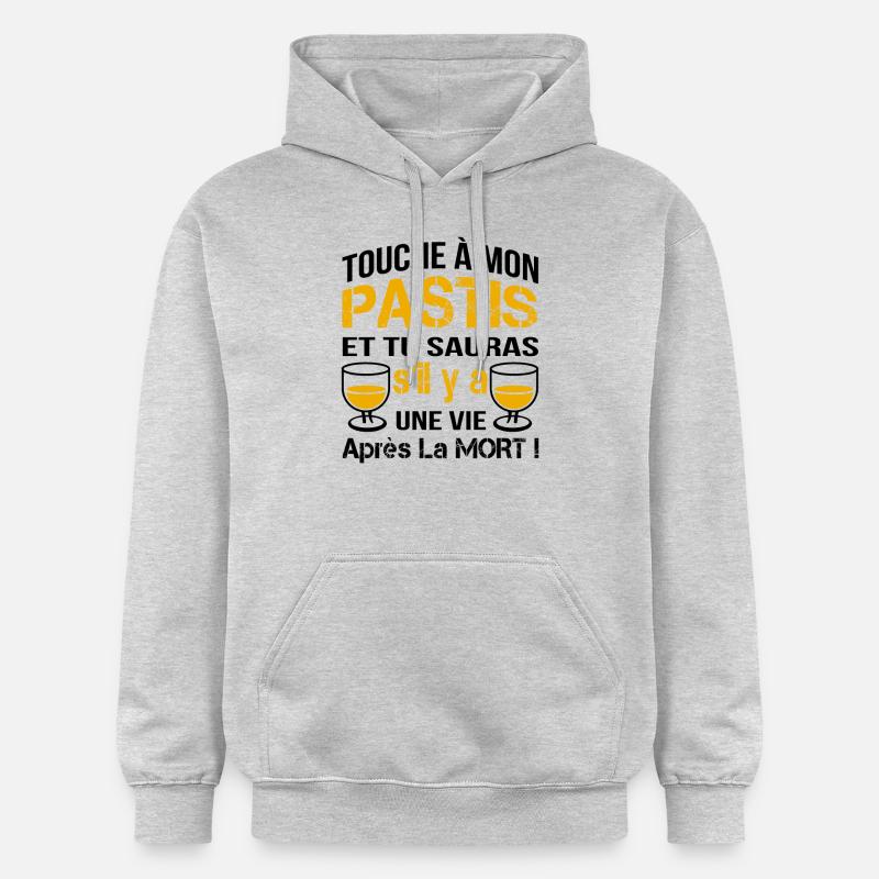 touche à mon pastis ... - Sweat à capuche Softstyle® Gildan Unisexe - gris clair chiné