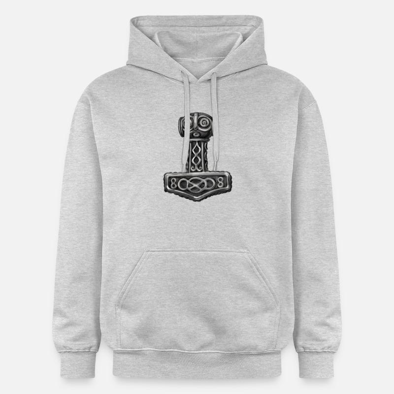 Thor Hammer Mjölnir Mjolnir - Gildan Unisex Softstyle® Midweight Hoodie - Hellgrau meliert