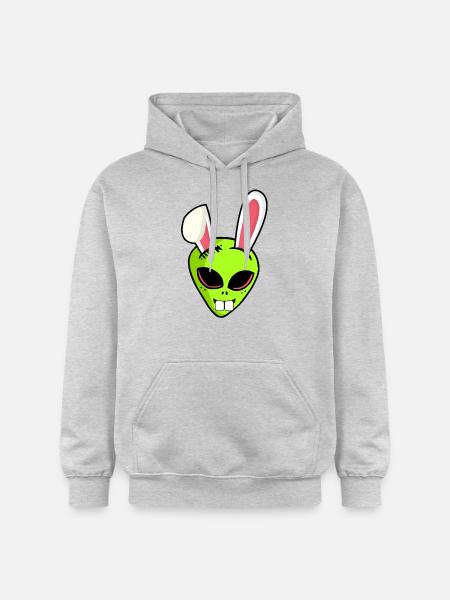 Alien alien Easter bunny Easter gift Ha - Gildan Unisex Softstyle® Midweight Hoodie - light heather grey