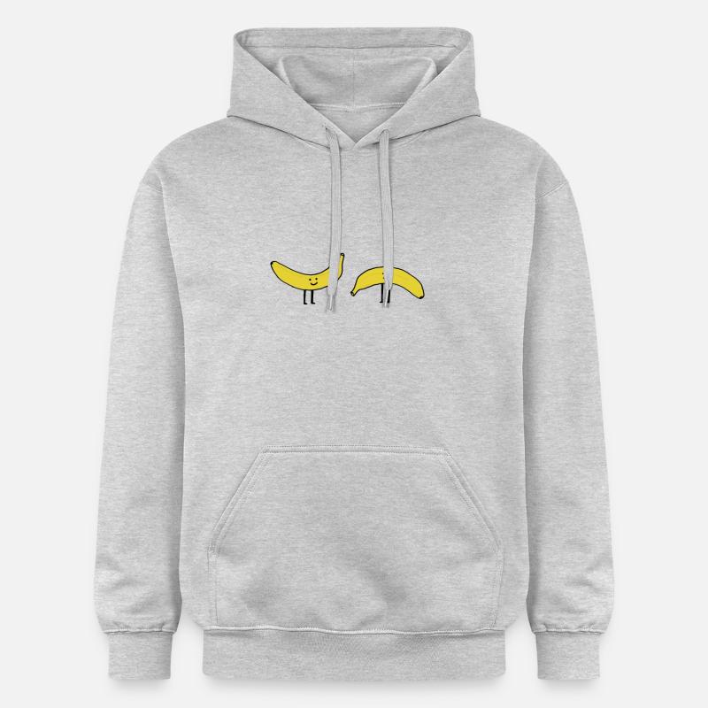 Bananes Rire Triste Heureux - Sweat à capuche Softstyle® Gildan Unisexe - gris clair chiné