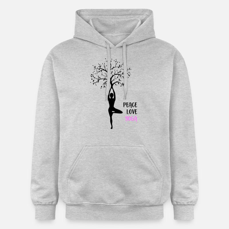 Peace Love Yoga - Sweat à capuche Softstyle® Gildan Unisexe - gris clair chiné