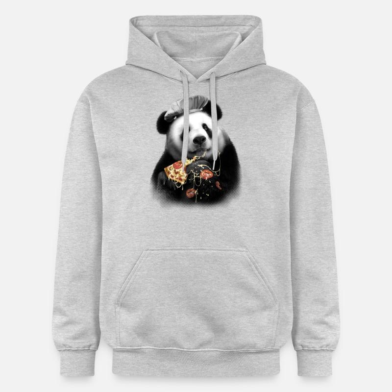 Pizza Panda - Sweat à capuche Softstyle® Gildan Unisexe - gris clair chiné